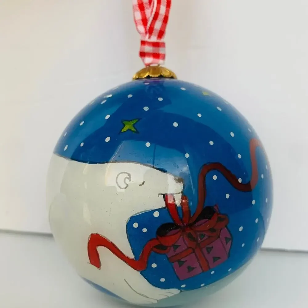 1994 BYA Glass Polar Bear Ornament